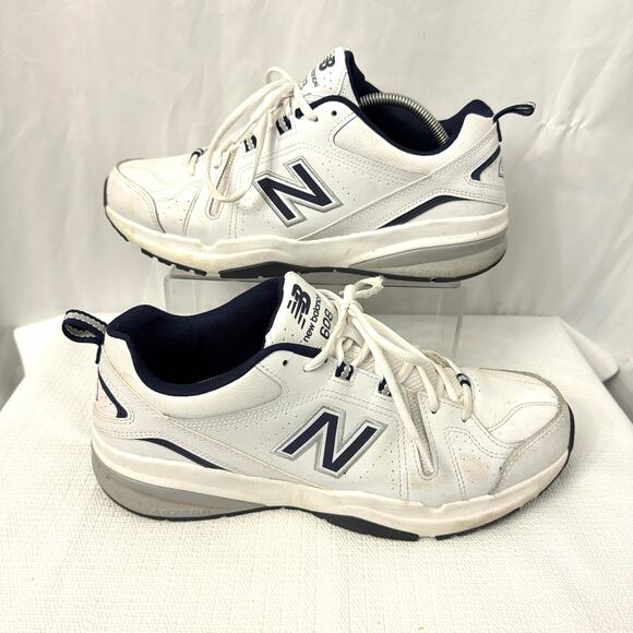 New Balance 608v5 Mens Shoes Size 12D White Navy Leather - Picture 7 of 9